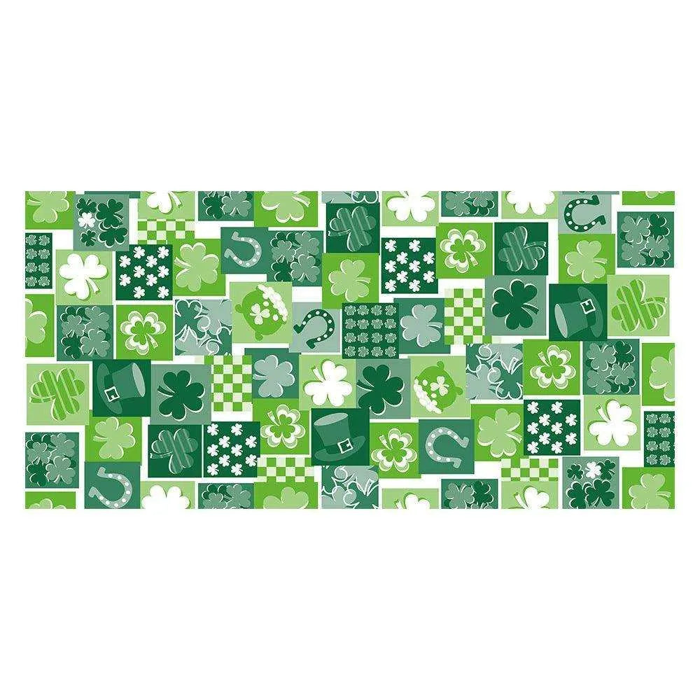 Irish Holiday Party Tablecloth - Fashion Green Minimalist Print - Durable Plastic - 137x229CM , 