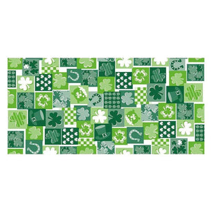 Irish Holiday Party Tablecloth - Fashion Green Minimalist Print - Durable Plastic - 137x229CM - DiyCraftsProject
