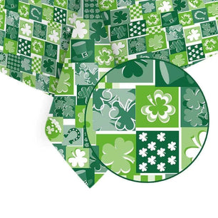 Irish Holiday Party Tablecloth - Fashion Green Minimalist Print - Durable Plastic - 137x229CM - DiyCraftsProject