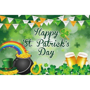 Irish National Day Party Background Banner - Festive Flag, Polyester Fabric, 150x100cm & 180x120cm - DiyCraftsProject