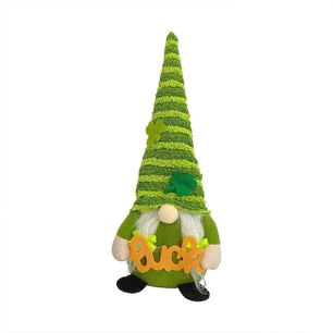 Irish St Patrick's Day No Face Doll Shamrock Decoration - Polyester, 18x7x9cm; 29x12x7cm - DiyCraftsProject