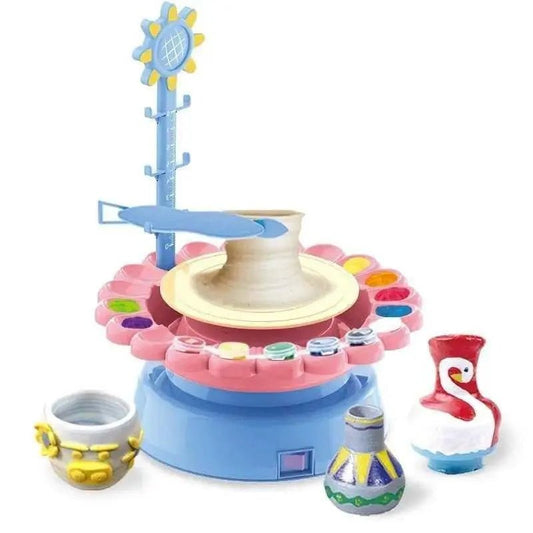 Kids Pottery Kit with Pottery Wheel and Sculpting Tools - DIY Craft Kit for Creative Play - DiyCraftsProject