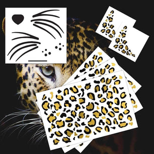 Leopard Print Gliding Tattoo Sticker Metal Rewind - DiyCraftsProject