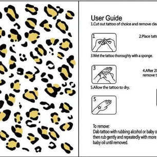 Leopard Print Gliding Tattoo Sticker Metal Rewind - DiyCraftsProject