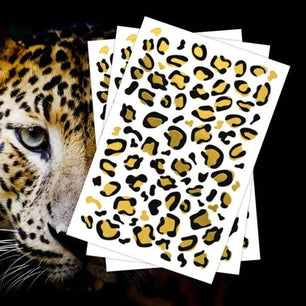 Leopard Print Gliding Tattoo Sticker Metal Rewind - DiyCraftsProject