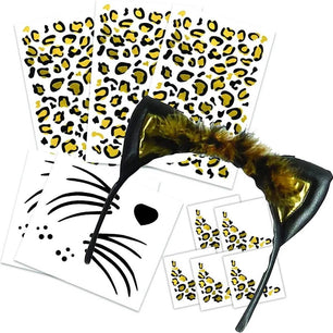 Leopard Print Gliding Tattoo Sticker Metal Rewind - DiyCraftsProject