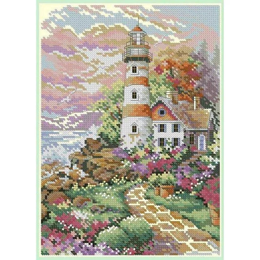 Lighthouse Cross Stitch Kit Lighthouse Embroidery Wall Decor - DiyCraftsProject