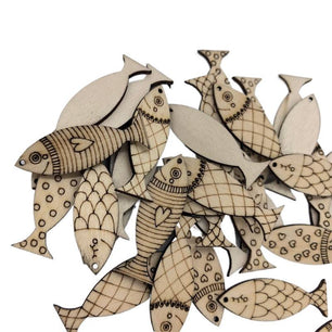 Log Cute Fish Shape Wood Piece Handmade DIY Small Fish Wooden Button Decorative Supplies Materials - DiyCraftsProject