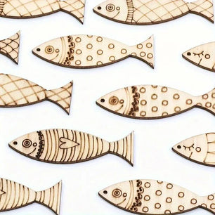 Log Cute Fish Shape Wood Piece Handmade DIY Small Fish Wooden Button Decorative Supplies Materials - DiyCraftsProject