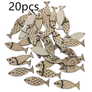 Log Cute Fish Shape Wood Piece Handmade DIY Small Fish Wooden Button Decorative Supplies Materials - DiyCraftsProject