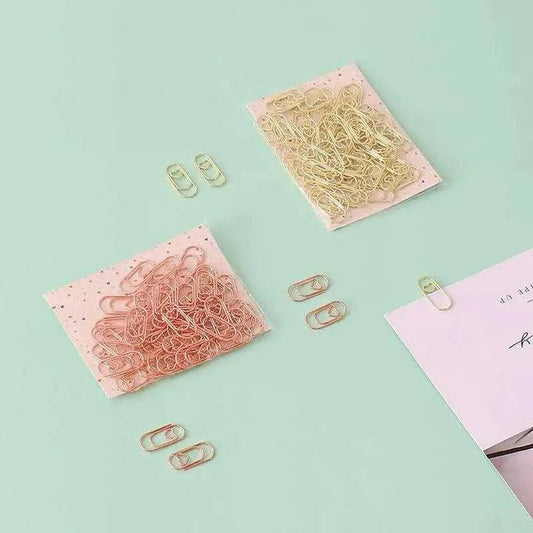 Peach Heart Mini Paperclip Set - 200 Alloy Bookmarks - DiyCraftsProject