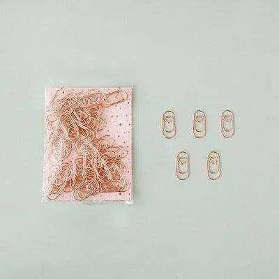Peach Heart Mini Paperclip Set - 200 Alloy Bookmarks - DiyCraftsProject