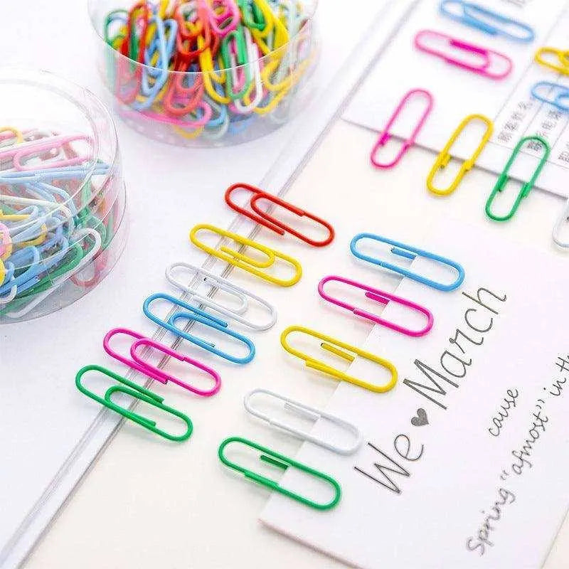 Peach Heart Mini Paperclip Set - 200 Alloy Bookmarks , 