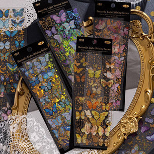 PET Ins Bronzing Butterfly DIY Notebook Flat Sticker - DiyCraftsProject