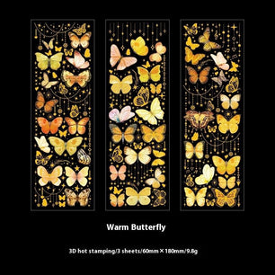 PET Ins Bronzing Butterfly DIY Notebook Flat Sticker - DiyCraftsProject