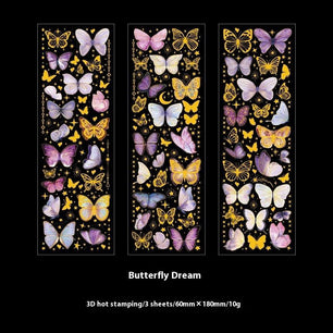 PET Ins Bronzing Butterfly DIY Notebook Flat Sticker - DiyCraftsProject