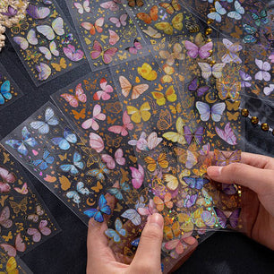 PET Ins Bronzing Butterfly DIY Notebook Flat Sticker - DiyCraftsProject