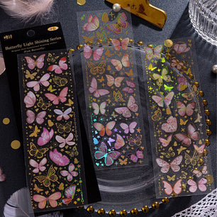 PET Ins Bronzing Butterfly DIY Notebook Flat Sticker - DiyCraftsProject