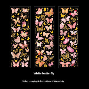 PET Ins Bronzing Butterfly DIY Notebook Flat Sticker - DiyCraftsProject