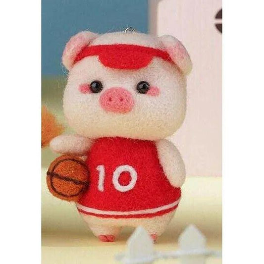 Pig Felting Kit Wool Felt Poke Doll DIY - DiyCraftsProject