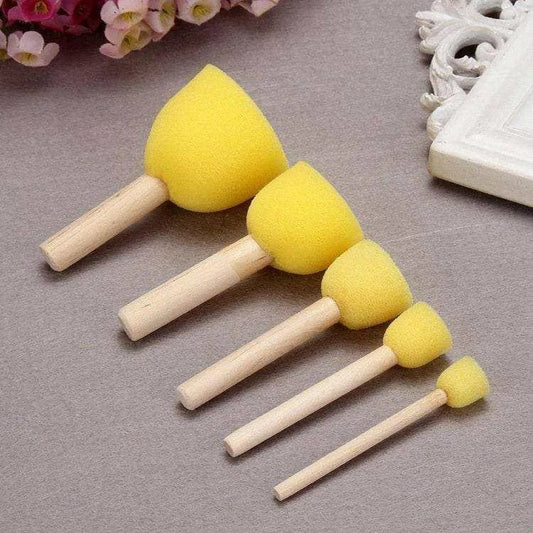 Pottery Sponge Sticks Yellow Sponge Head With Handle Seals Sponge Brush Pottery Tool - DiyCraftsProject