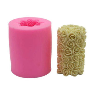 Rose Pillar Candle Mold - 6.5cm x 8cm - Candle Making Fondant Mould - DiyCraftsProject