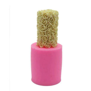 Rose Pillar Candle Mold - 6.5cm x 8cm - Candle Making Fondant Mould - DiyCraftsProject