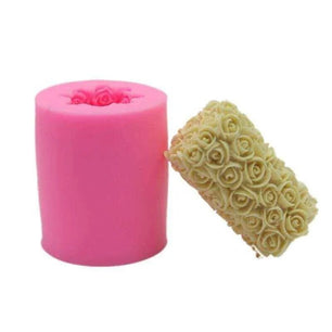 Rose Pillar Candle Mold - 6.5cm x 8cm - Candle Making Fondant Mould - DiyCraftsProject