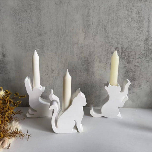 Silicone Animal Candlestick Plaster Mold - DiyCraftsProject