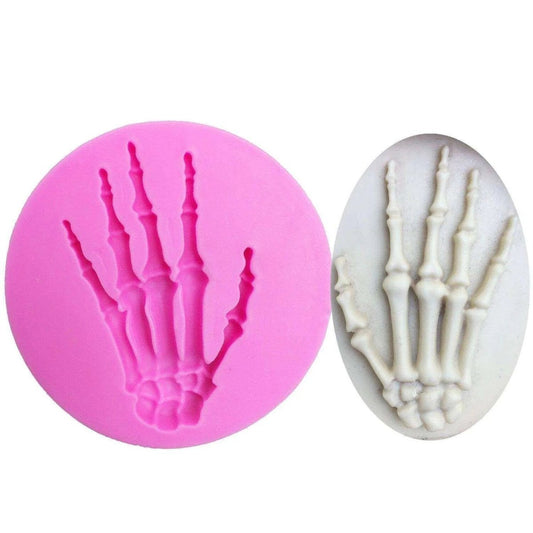 Skeleton Hand Silicone Mold - Halloween Cake Fondant & Chocolate Making Mold (5.5cm) - DiyCraftsProject