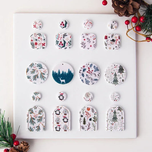 Special Disposable Water Soluble New Handmade Earrings Christmas Polymer Clay Water Transfer Paper - DiyCraftsProject