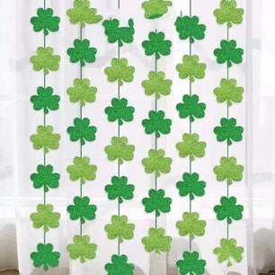 St. Patrick's Day Glitter Paper Banner Kit - 10 Pieces, 1.5m Cord Length - DiyCraftsProject