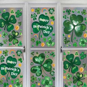 St. Patrick's Day PVC Mirror Sticker Set - Festive Window Decor - DiyCraftsProject