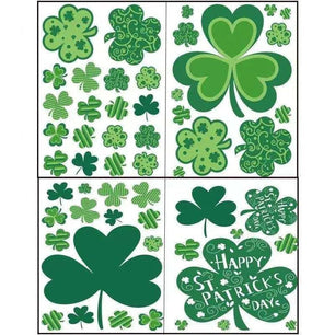 St. Patrick's Day PVC Mirror Sticker Set - Festive Window Decor - DiyCraftsProject