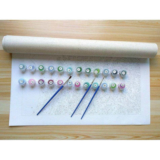 Stag Paint By Numbers Kit - Beginner Painting Set (40cm x 50cm) - DiyCraftsProject