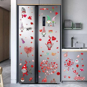 Valentine's Day Heart - Shaped Electrostatic Stickers - 9 Sheets, Nordic Style Ambiance - DiyCraftsProject