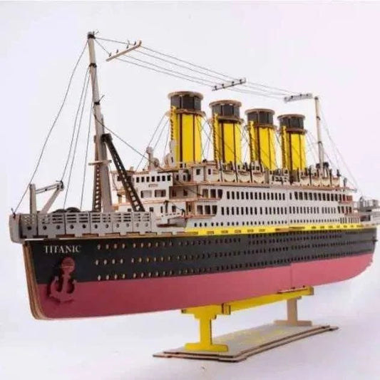 Wooden 3D Jigsaw Puzzle Titanic Model Ship - DiyCraftsProject