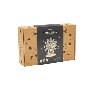 Wooden Ferris Wheel Model Toy Building Block Music Box - DiyCraftsProject