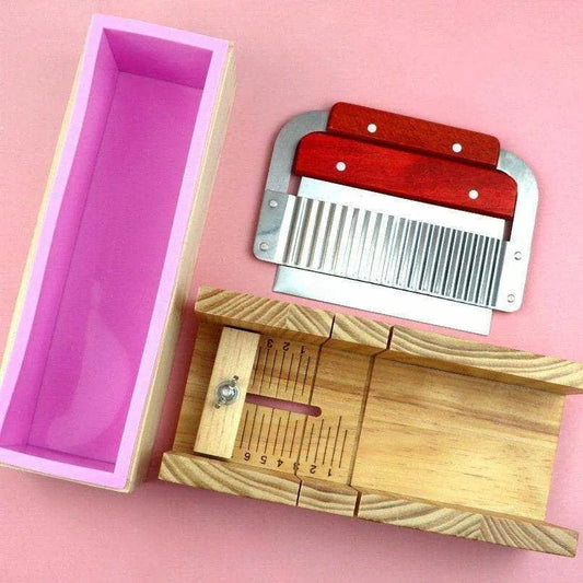 Wooden Rectangular Handmade Soap Box - Create Perfect 27*8.5*8cm Bars with Cutting Soap Box - DiyCraftsProject