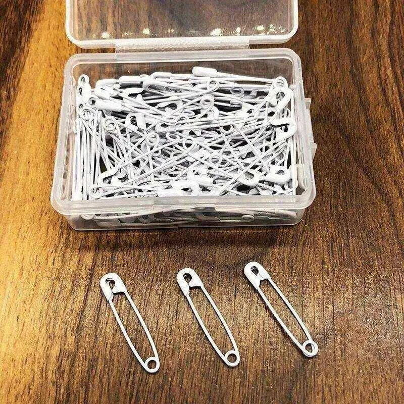 100pcs Colorful Stainless Steel Plastic Safety Pins for Clothes Shawls Metal Clips Stitch Markers With Storage Box Sewing Accessories