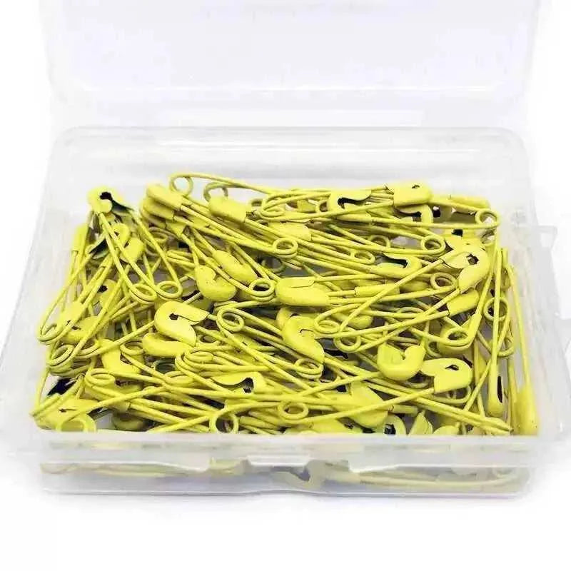 100pcs Colorful Stainless Steel Plastic Safety Pins for Clothes Shawls Metal Clips Stitch Markers With Storage Box Sewing Accessories