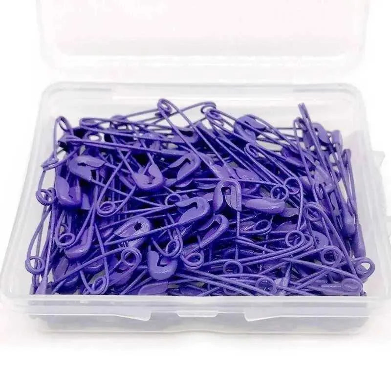 100pcs Colorful Stainless Steel Plastic Safety Pins for Clothes Shawls Metal Clips Stitch Markers With Storage Box Sewing Accessories