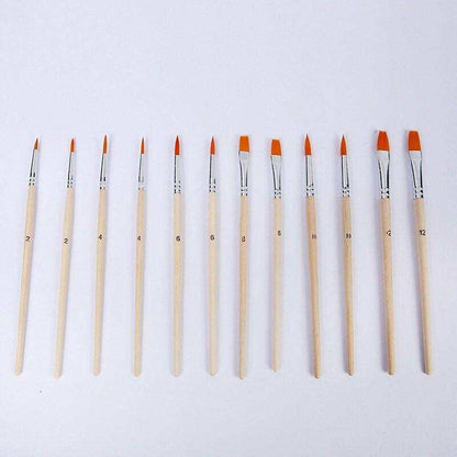 Paint Brush Set 12pcs With Wood Palette