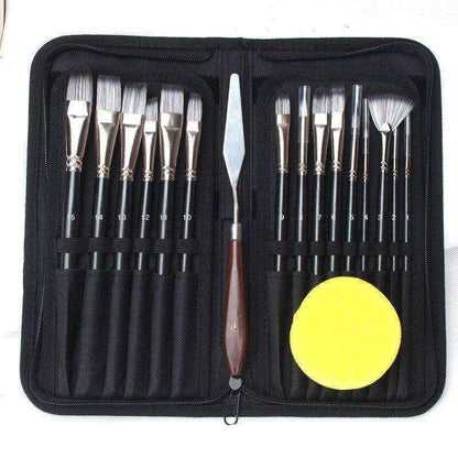 Paint Brush Set 15pcs With Sponge And Scraper