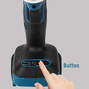a person pointing at a button on a robot