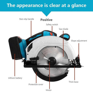 a diagram of the parts of a circular saw