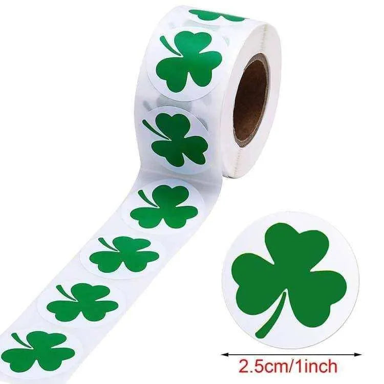 3 Leaf Clover Sticker Shamrock Stickers DIY Scrapbooking Cardmaking Supplies 500pcs Sticker Roll