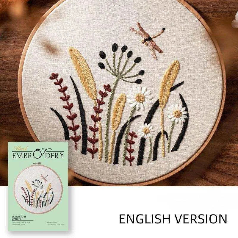 Simple Hand Embroidery Kit With Elk Flowers 3d Embroidery