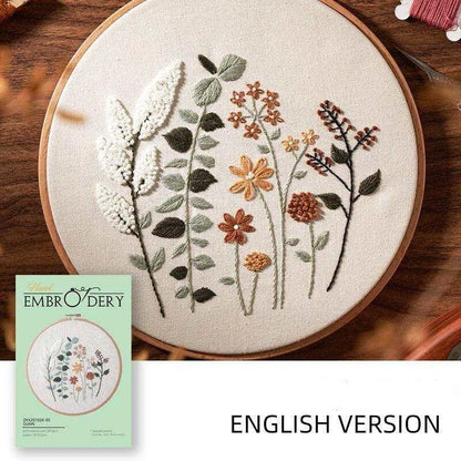 Simple Hand Embroidery Kit With Elk Flowers 3d Embroidery