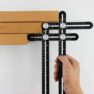 6 Folding Ruler Measuring Ruler Tile Hole Positioning Multi Angle Rulers W/Drill Guide For Puncher Carpentry Woodworking DIY Craft Supplies